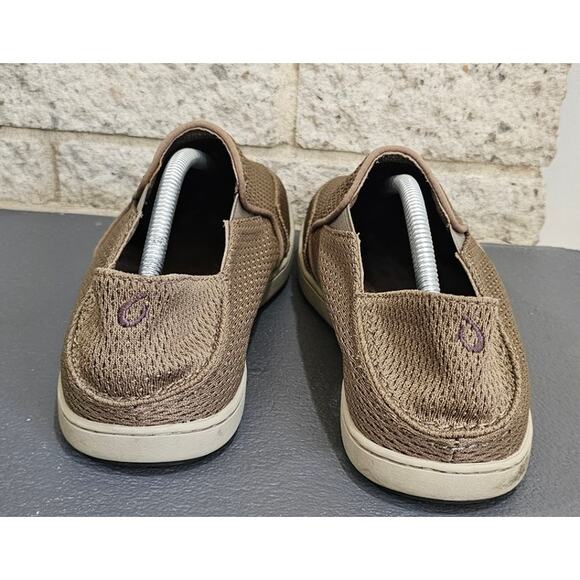 OluKai Nohea Mesh Slip On Comfort Shoes Tan Khaki Men\'s Size US 11.5